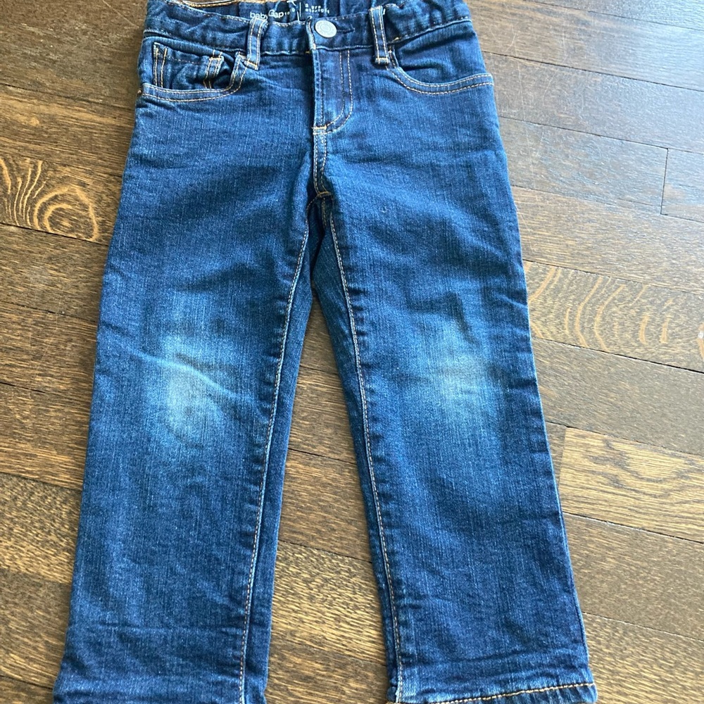 Gap Baby Boy Girl Denim Blue Jeans
Lined Red Plaid Warm 
3 Years
Preowned